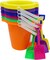 4E's Novelty 6 Pack Beach Buckets with Shovels Bulk – 7.5" Sand Buckets & Shovels for Sand & Outdoor Play